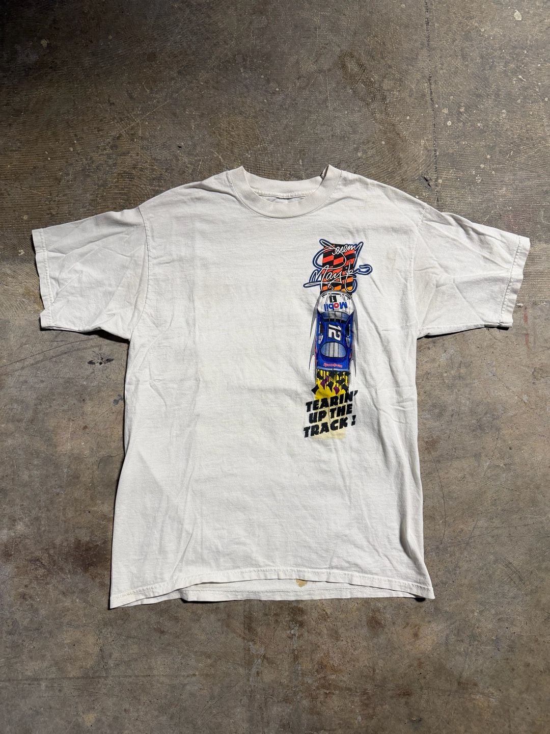 Vintage 1999 Jeremy Mayfield Mobil 1 Racing NASCAR T-Shirt 2