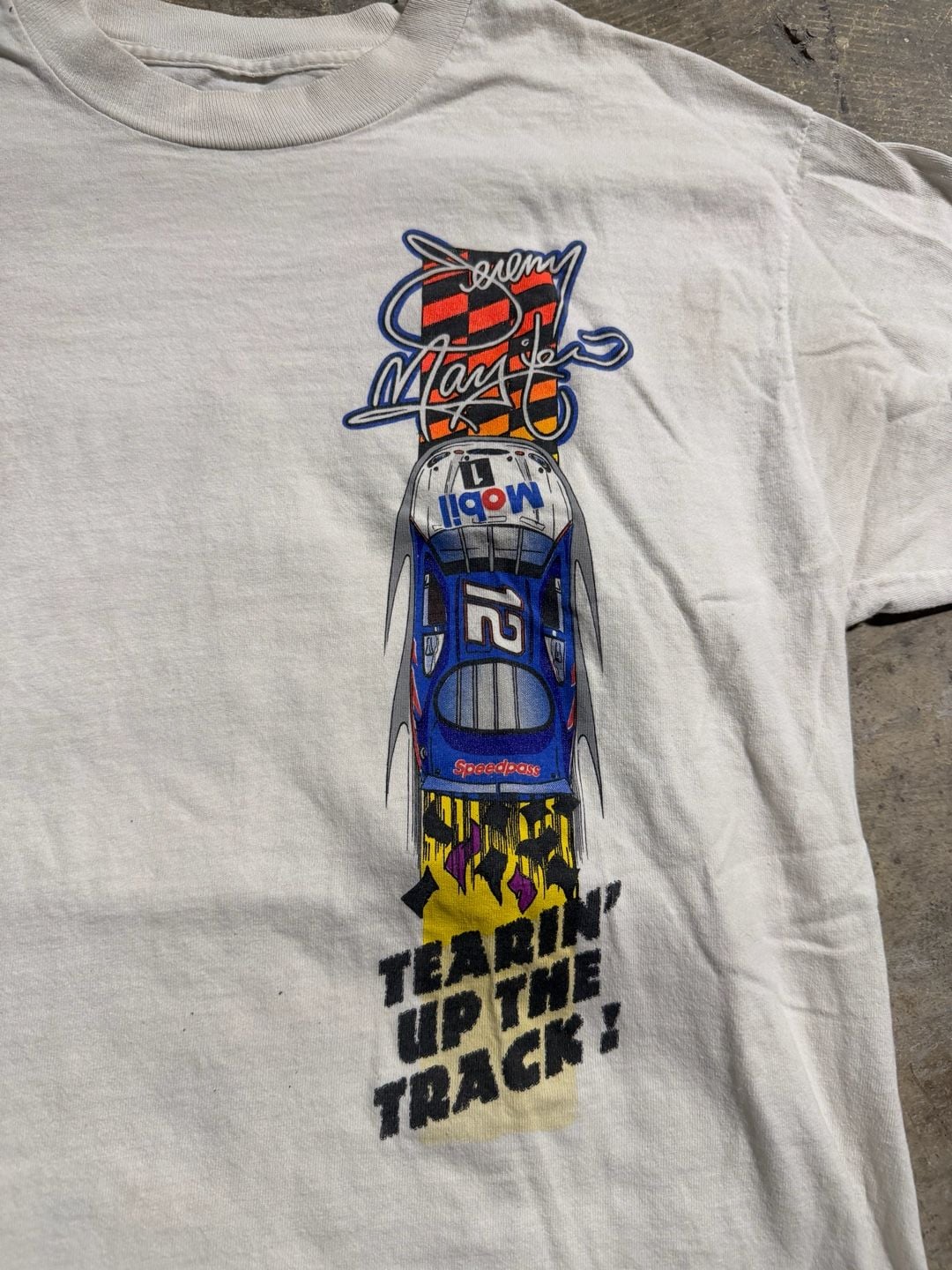 Vintage 1999 Jeremy Mayfield Mobil 1 Racing NASCAR T-Shirt 3