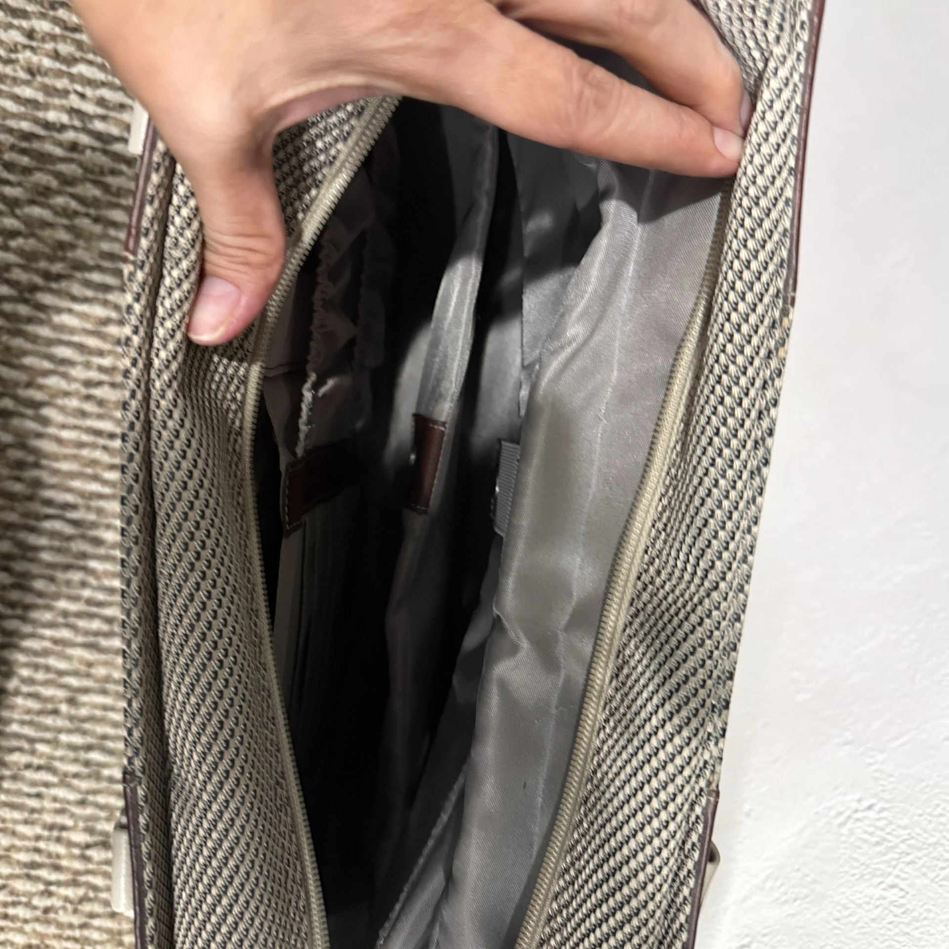 Samsonite Tweed and Leather Tote Bag 15