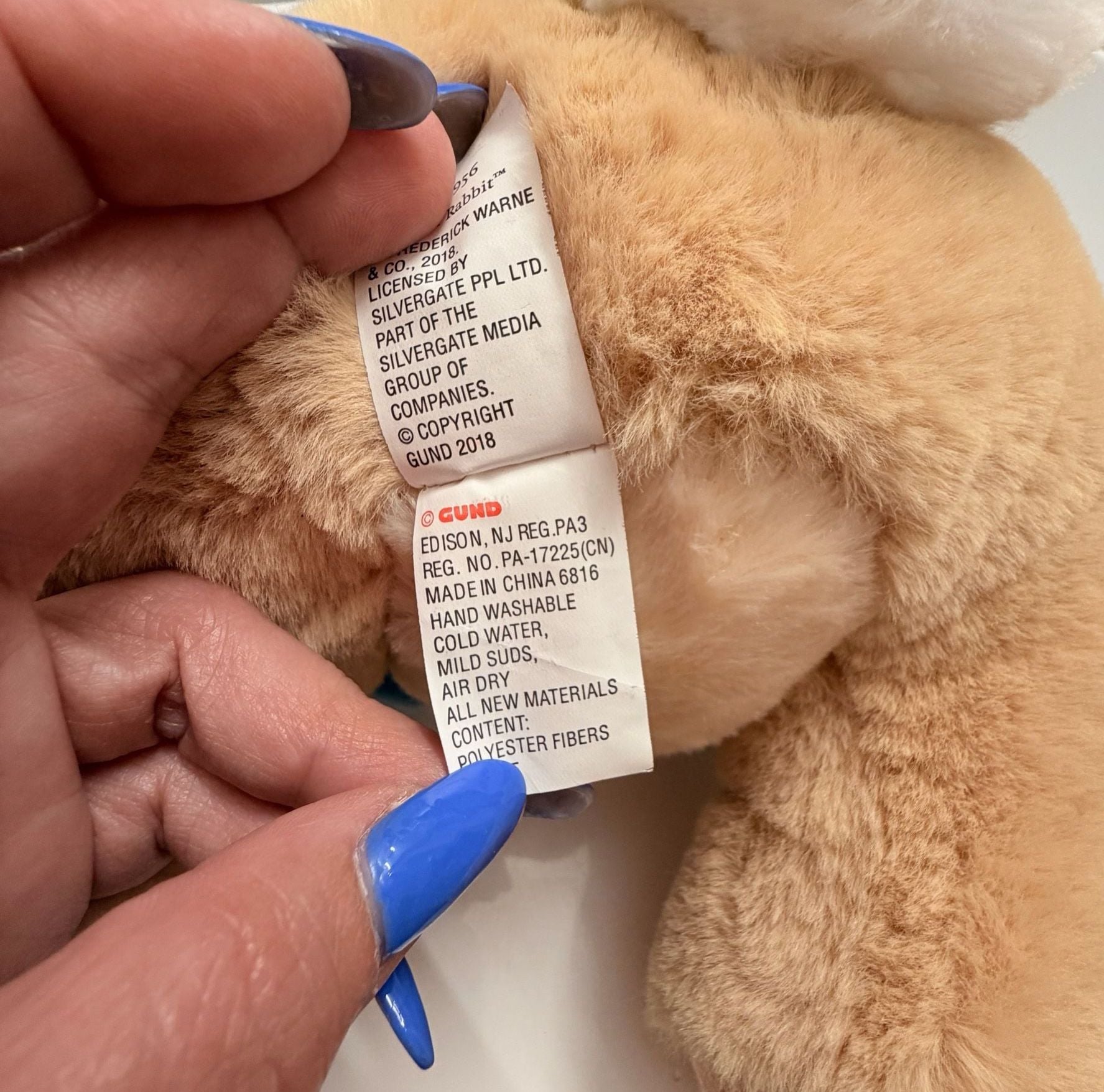 Rare GUND Peter Rabbit 17” Plush Beatrix Potter Classic Blue Jacket Toy Collectible 10