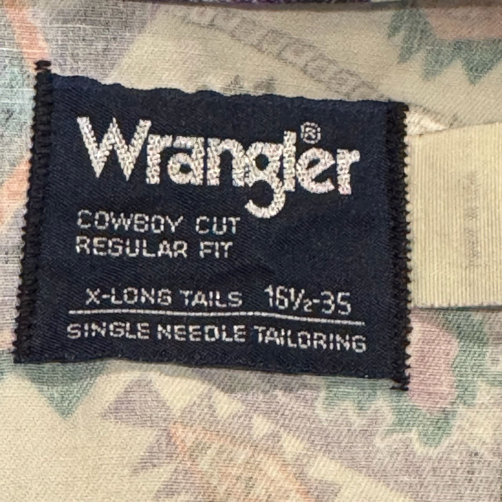 Vintage Wrangler Cowboy Cut XL Tall Western Aztec Geometric Pearl Snap Shirt 16½ 35 5