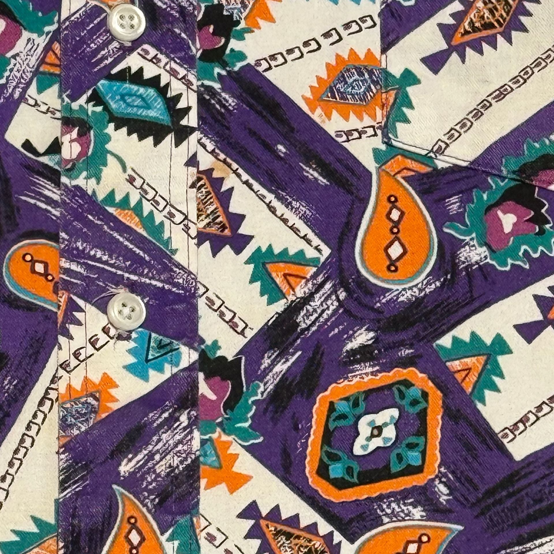 Vintage Wrangler Cowboy Cut XL Tall Western Aztec Geometric Pearl Snap Shirt 16½ 35 8