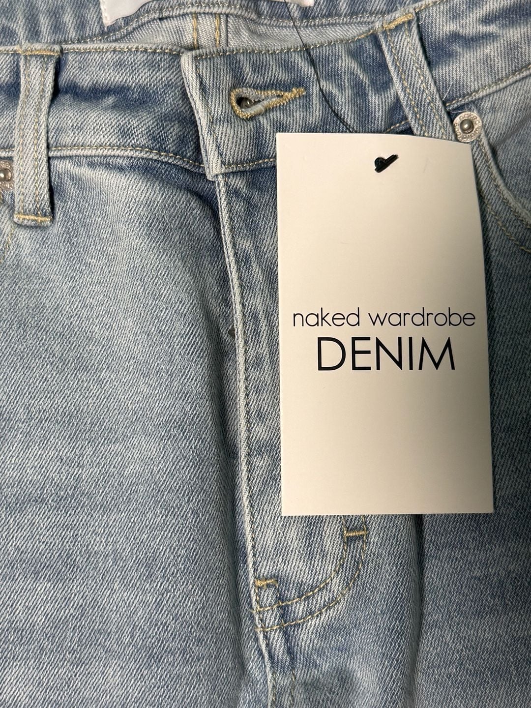 Naked Wardrobe Denim Light Wash Straight Leg Jeans Size 26 2