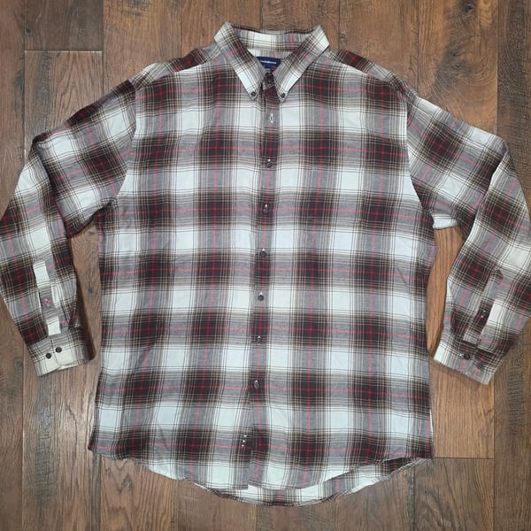 Croft & Barrow Brown Plaid Long Sleeve Button-Down Flannel Shirt XXL