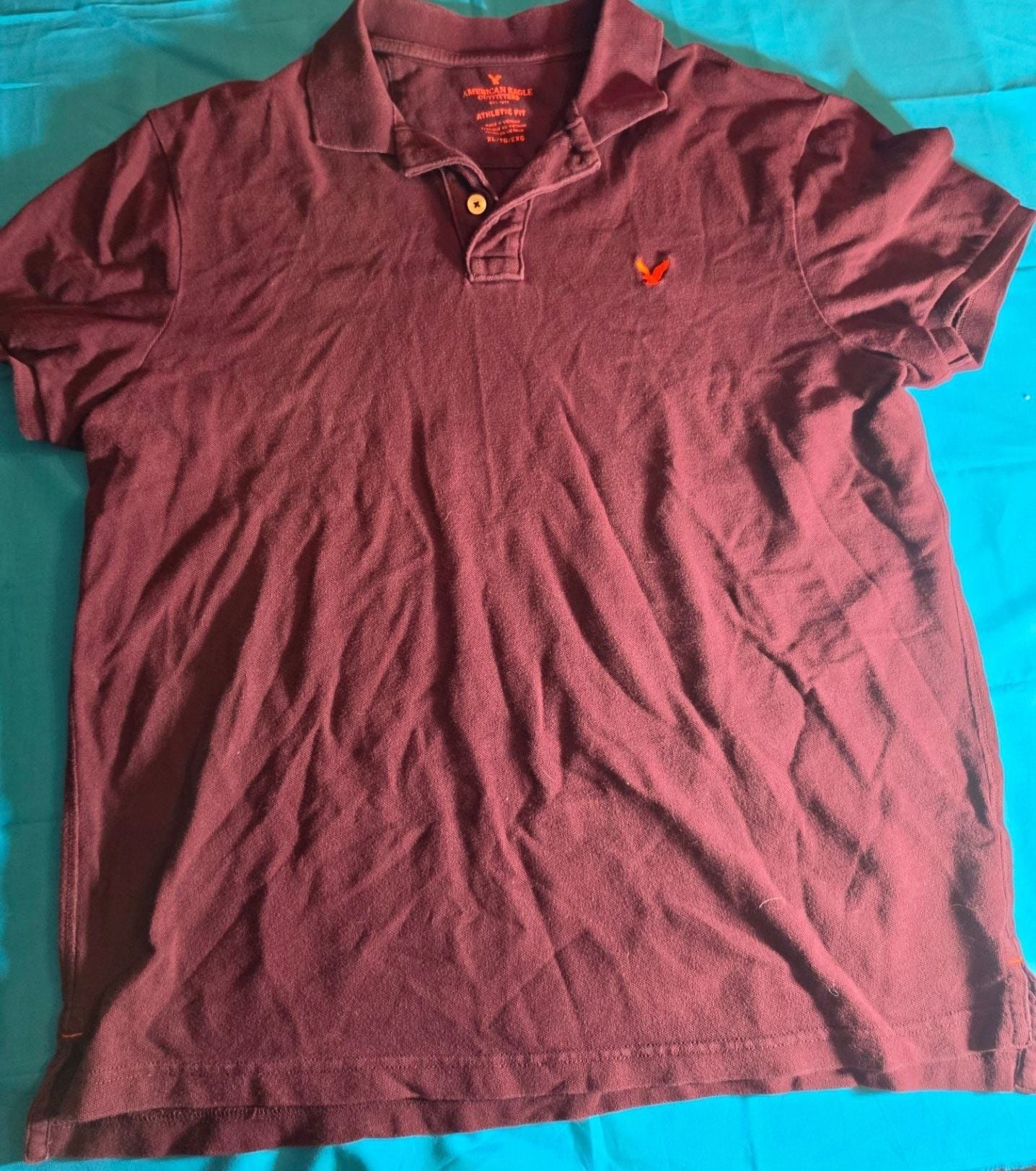 American Eagle Outfitters Athletic Fit Burgundy Polo Shirt Size XL 2