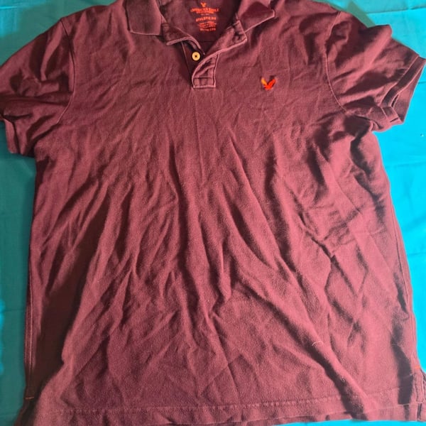American Eagle Outfitters Athletic Fit Burgundy Polo Shirt Size XL