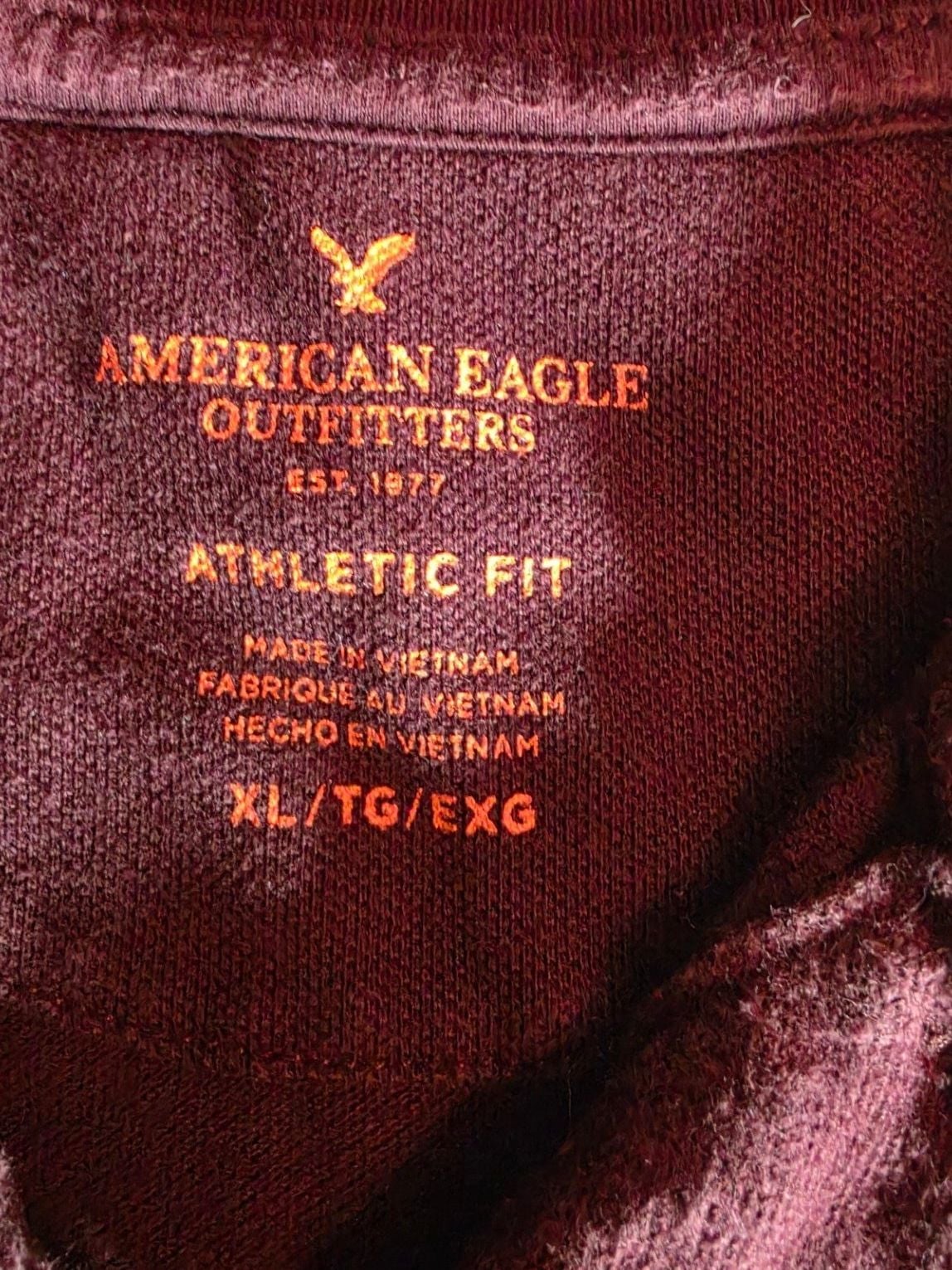 American Eagle Outfitters Athletic Fit Burgundy Polo Shirt Size XL 3