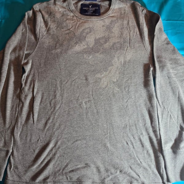 American Eagle Outfitters Vintage Fit Gray Waffle Thermal Long Sleeve Shirt XL