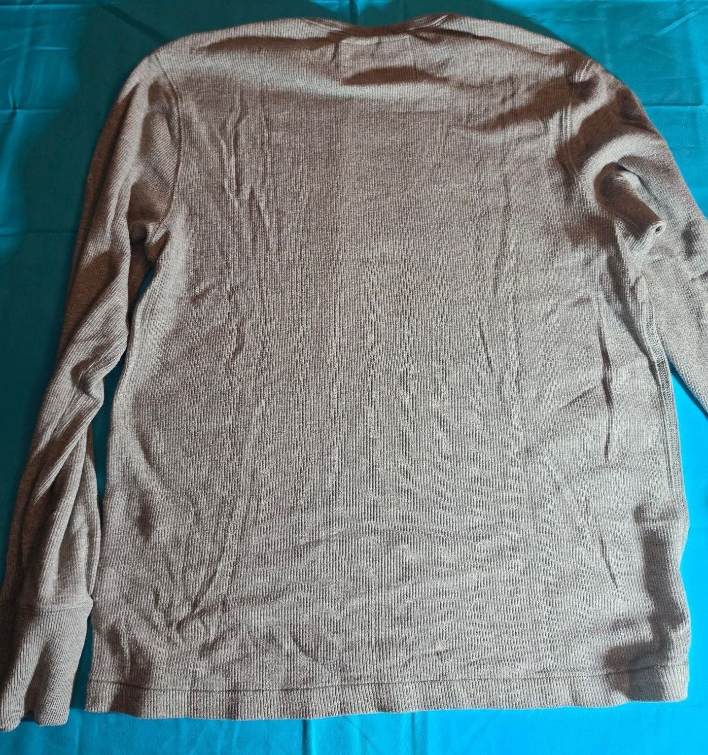 American Eagle Outfitters Vintage Fit Gray Waffle Thermal Long Sleeve Shirt XL 5