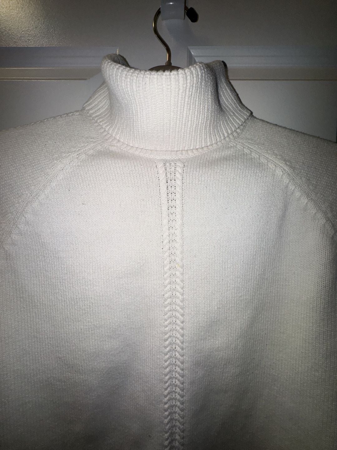 Nautica Women's White Cotton Raglan Sleeve Turtleneck Sweater 7
