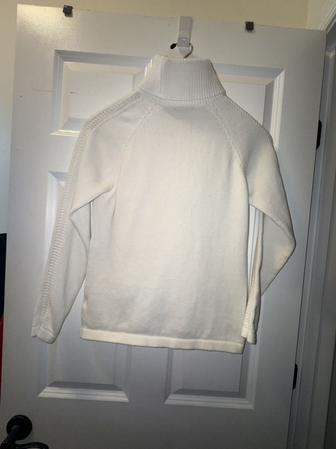 Nautica Women's White Cotton Raglan Sleeve Turtleneck Sweater 11