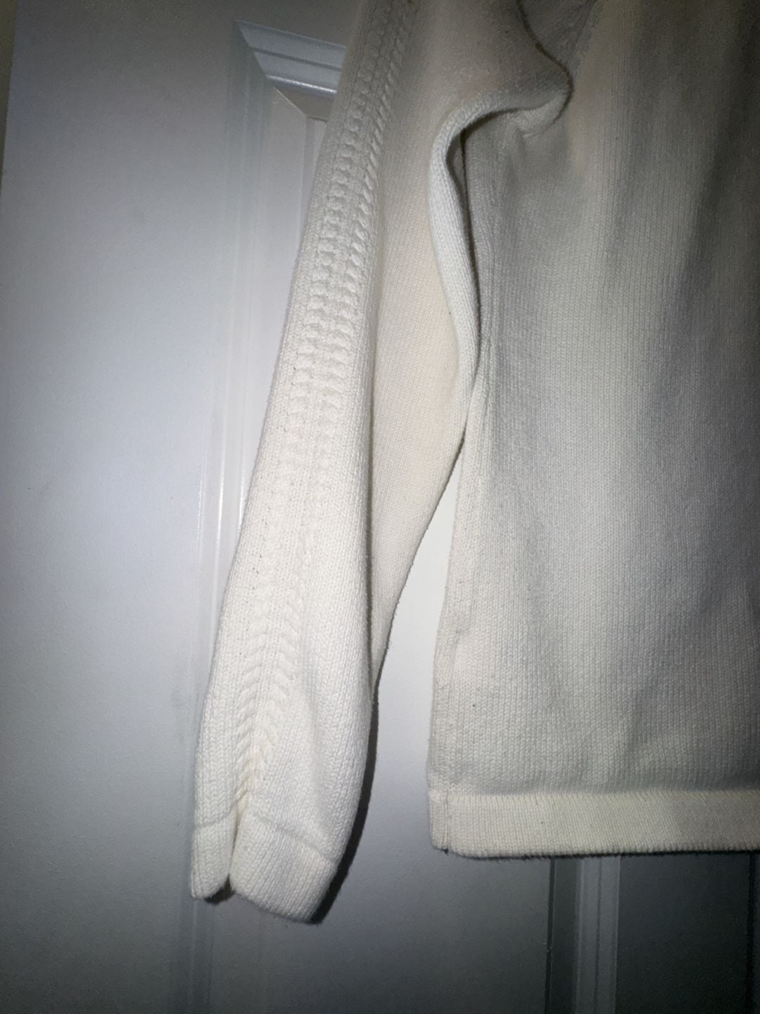 Nautica Women's White Cotton Raglan Sleeve Turtleneck Sweater 12