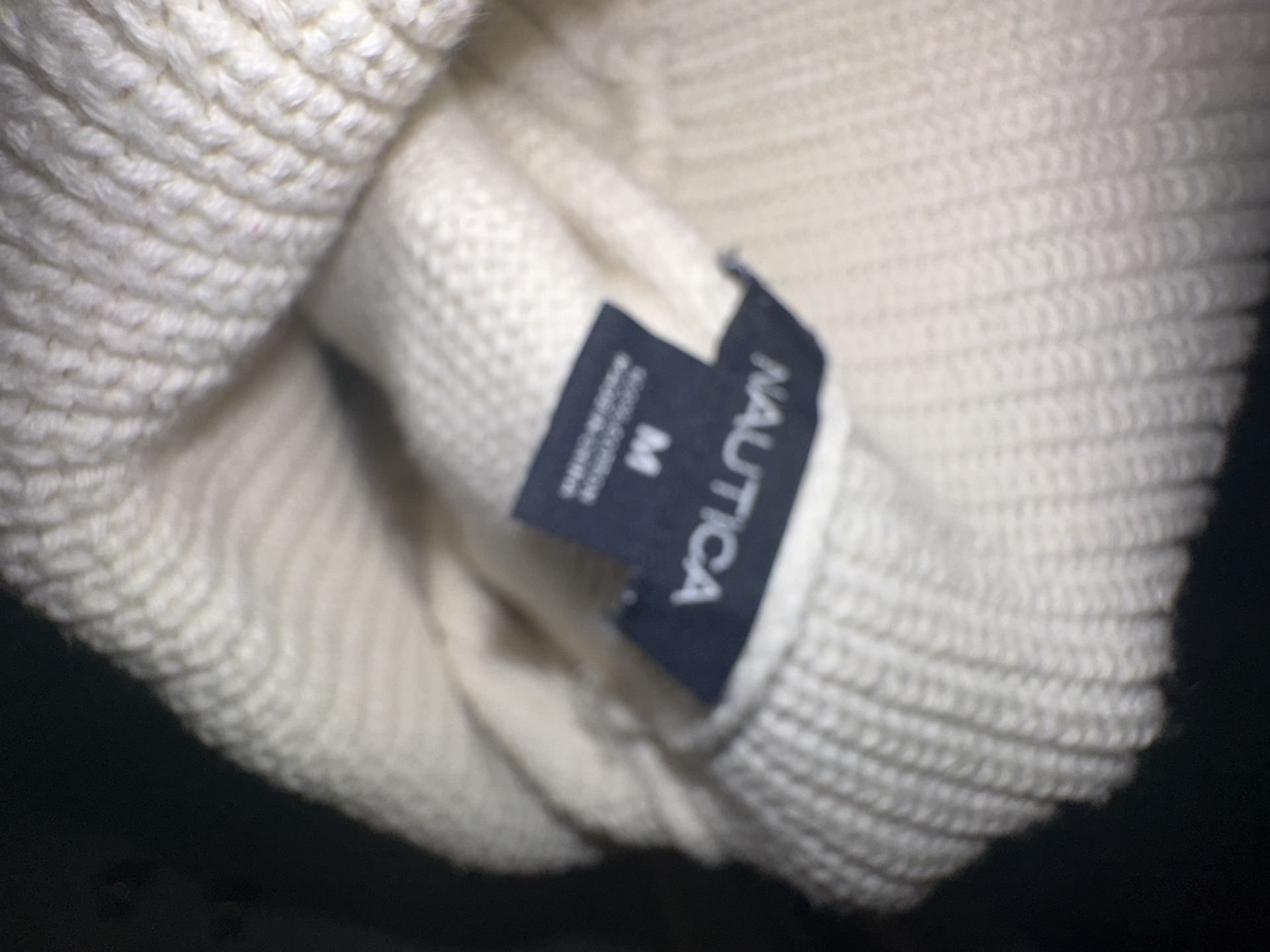Nautica Women's White Cotton Raglan Sleeve Turtleneck Sweater 15