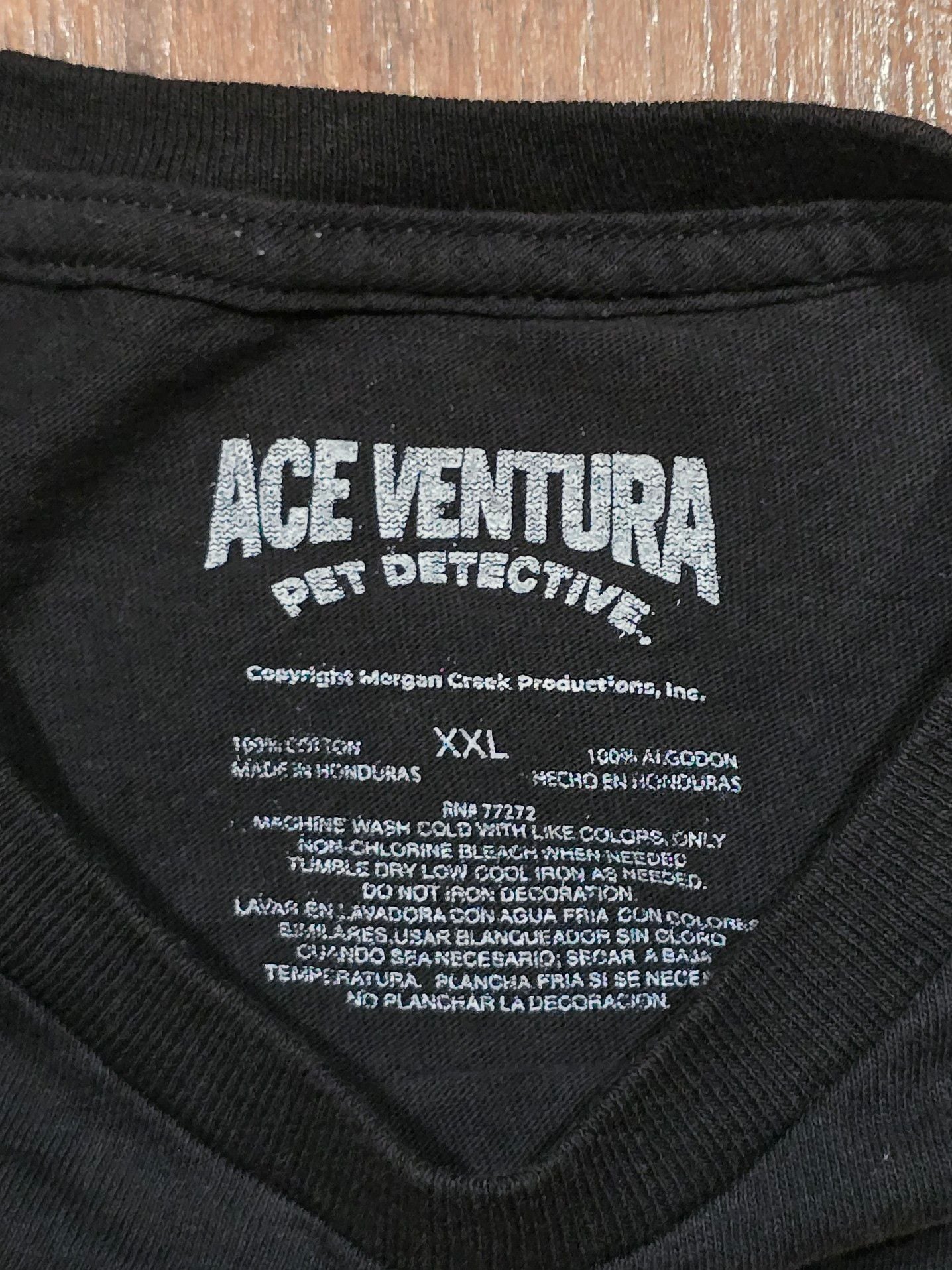 Ace Ventura Pet Detective Jim Carrey Movie Graphic T-Shirt Black XXL 4