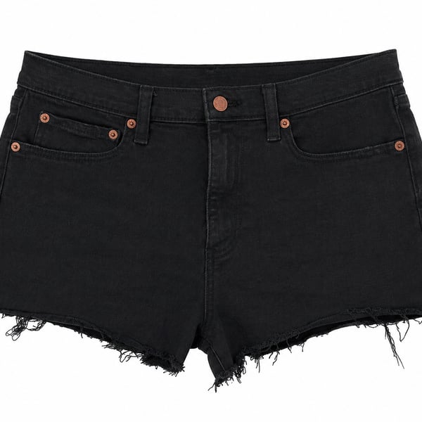 PINK Victoria's Secret Black Denim Raw Hem Cut Off Shorts Size 28