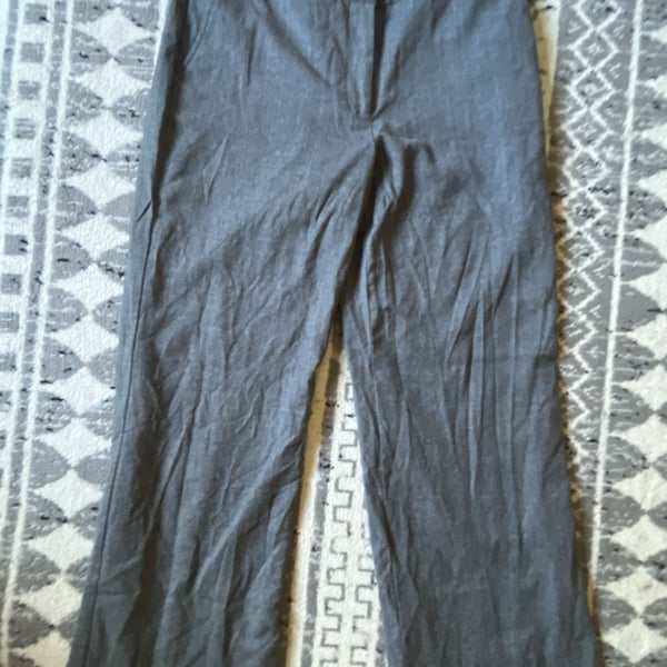 Talbots Heritage Gray Wool Dress Pant Gold Buckle Belt Size 8 (runs small)