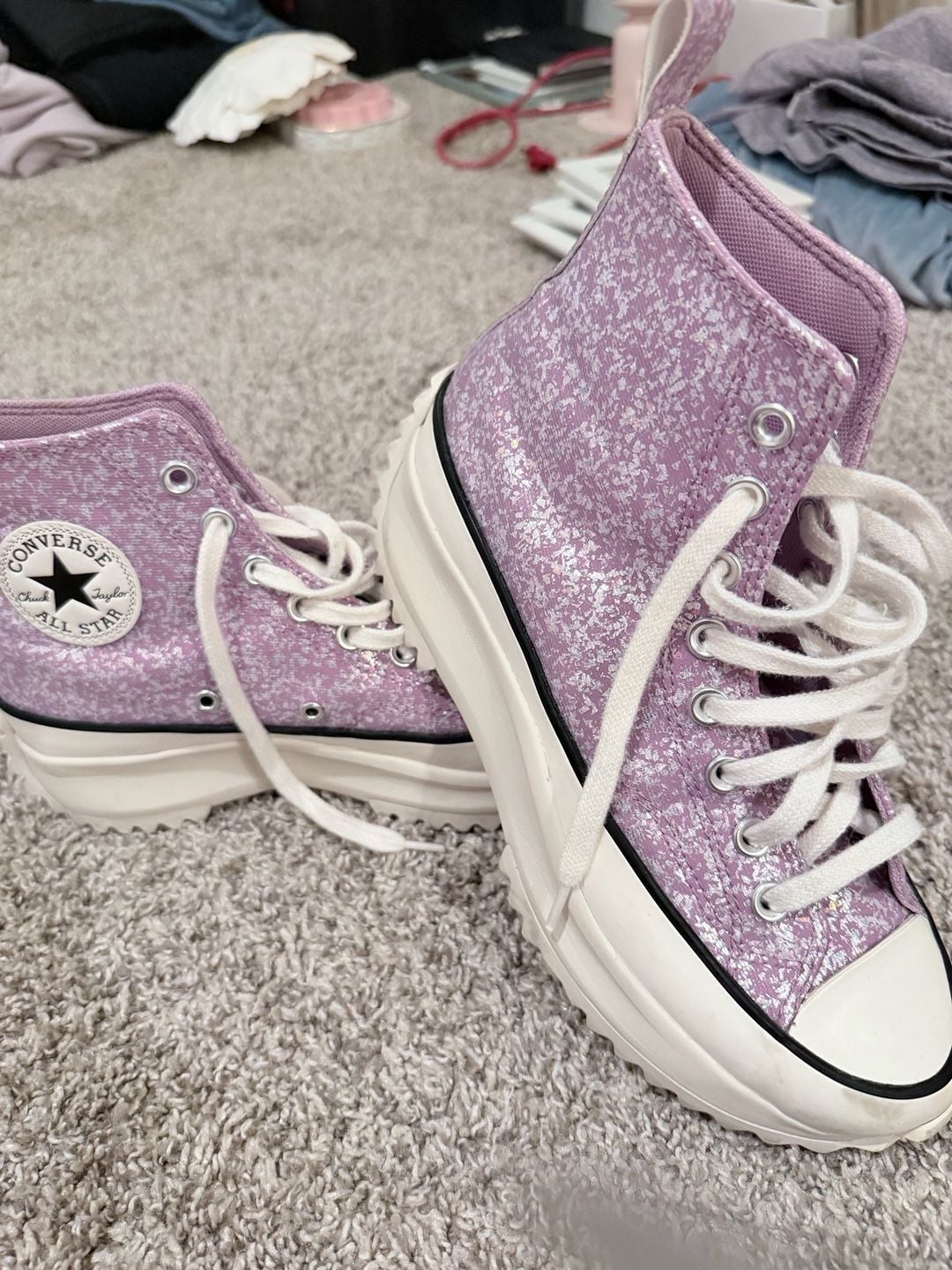 Converse Wmns Run Star Hike Platform High Glitter A10096C Vapor Mauve 2