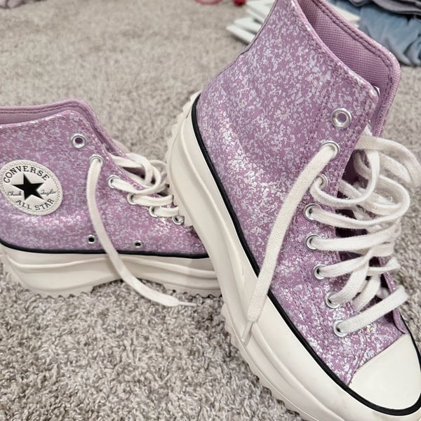 Converse Wmns Run Star Hike Platform High Glitter A10096C Vapor Mauve