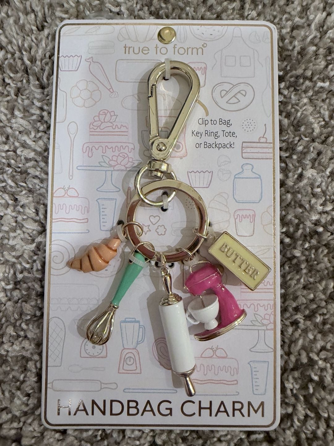 True to Form Baking Theme Handbag Charm Keychain 1