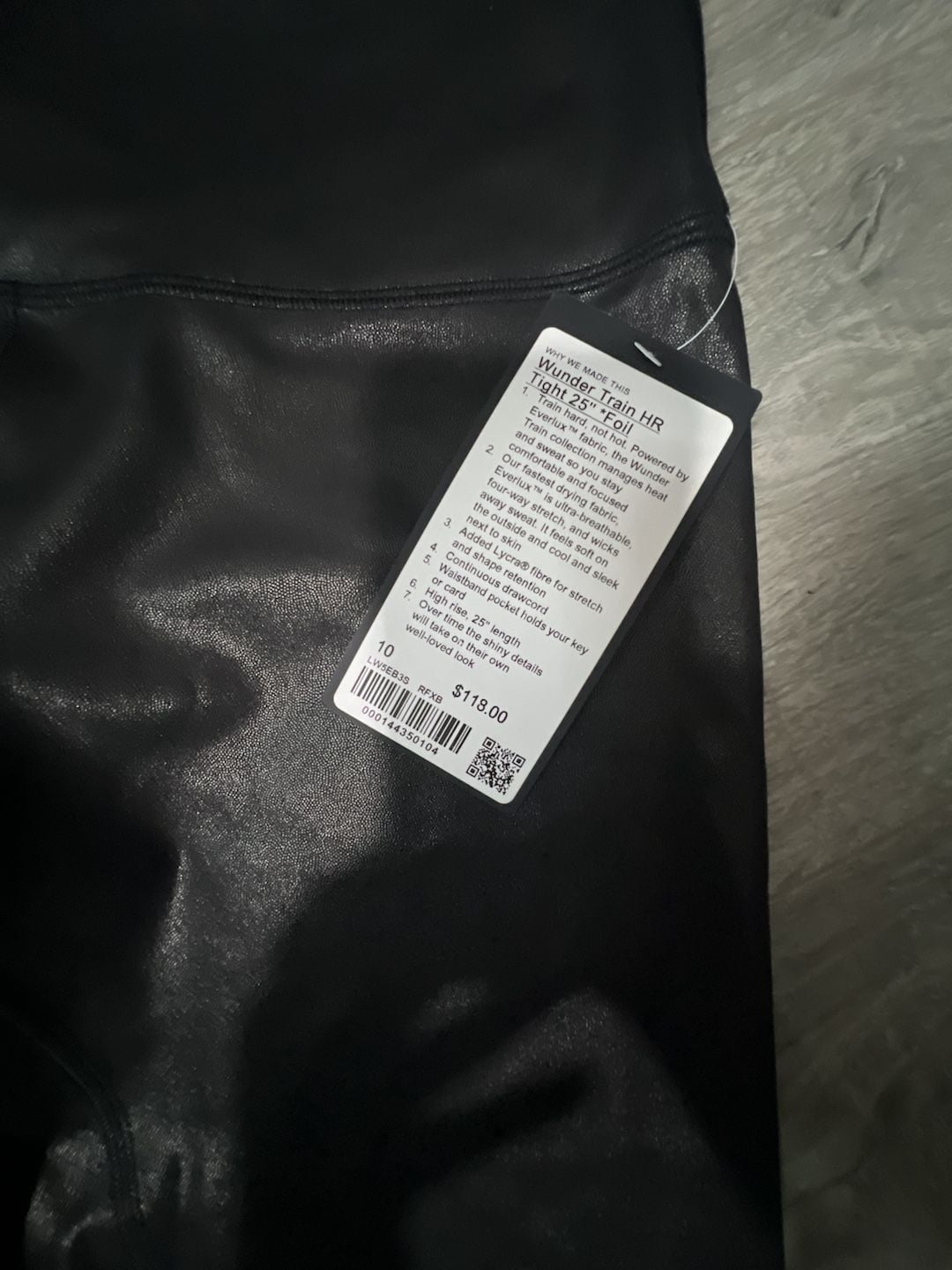 NWT Lululemon Wunder Train HR Tight 25" Foil Radiate Print Black Size 10 3