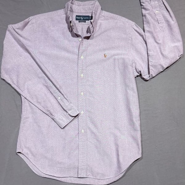 Ralph Lauren Classic Fit Button Down Long Sleeve Oxford Shirt Purple