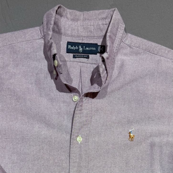 Ralph Lauren Classic Fit Button Down Long Sleeve Oxford Shirt Purple 3