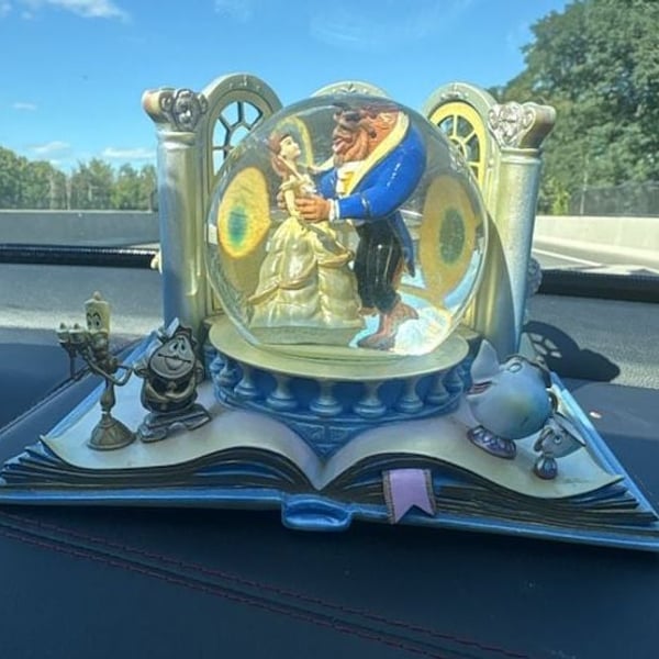 Disney Beauty and the Beast Snow Globe Book Ends Pair Set