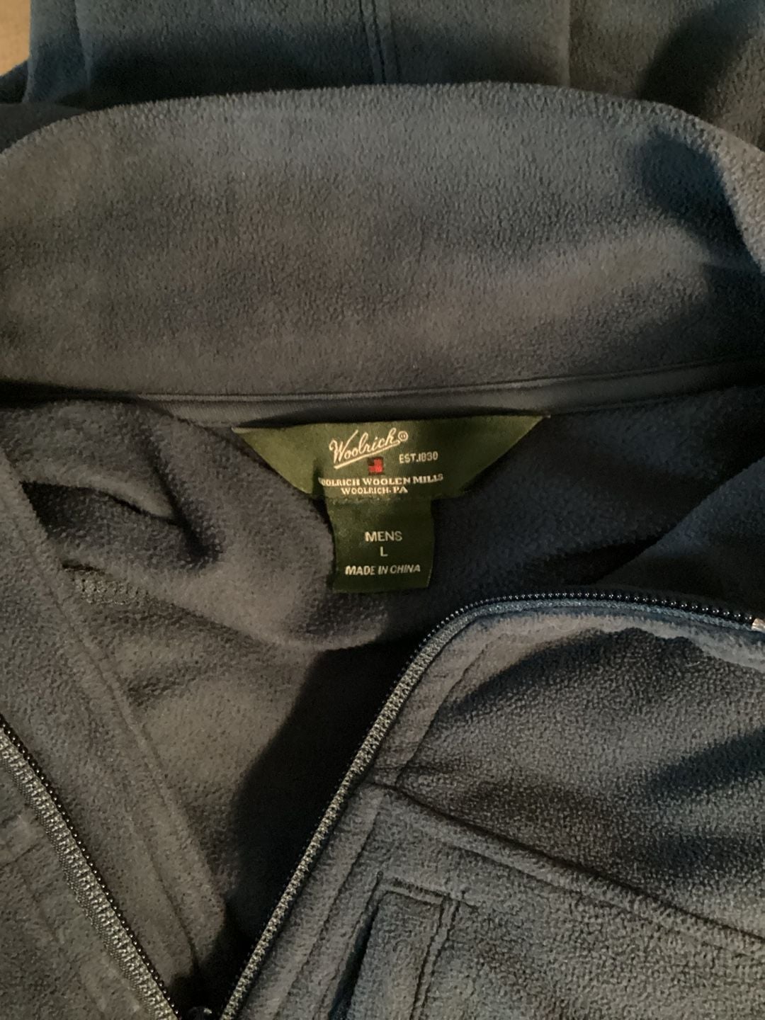 Woolrich Men's Blue Full Zip Fleece Jacket Size L 5