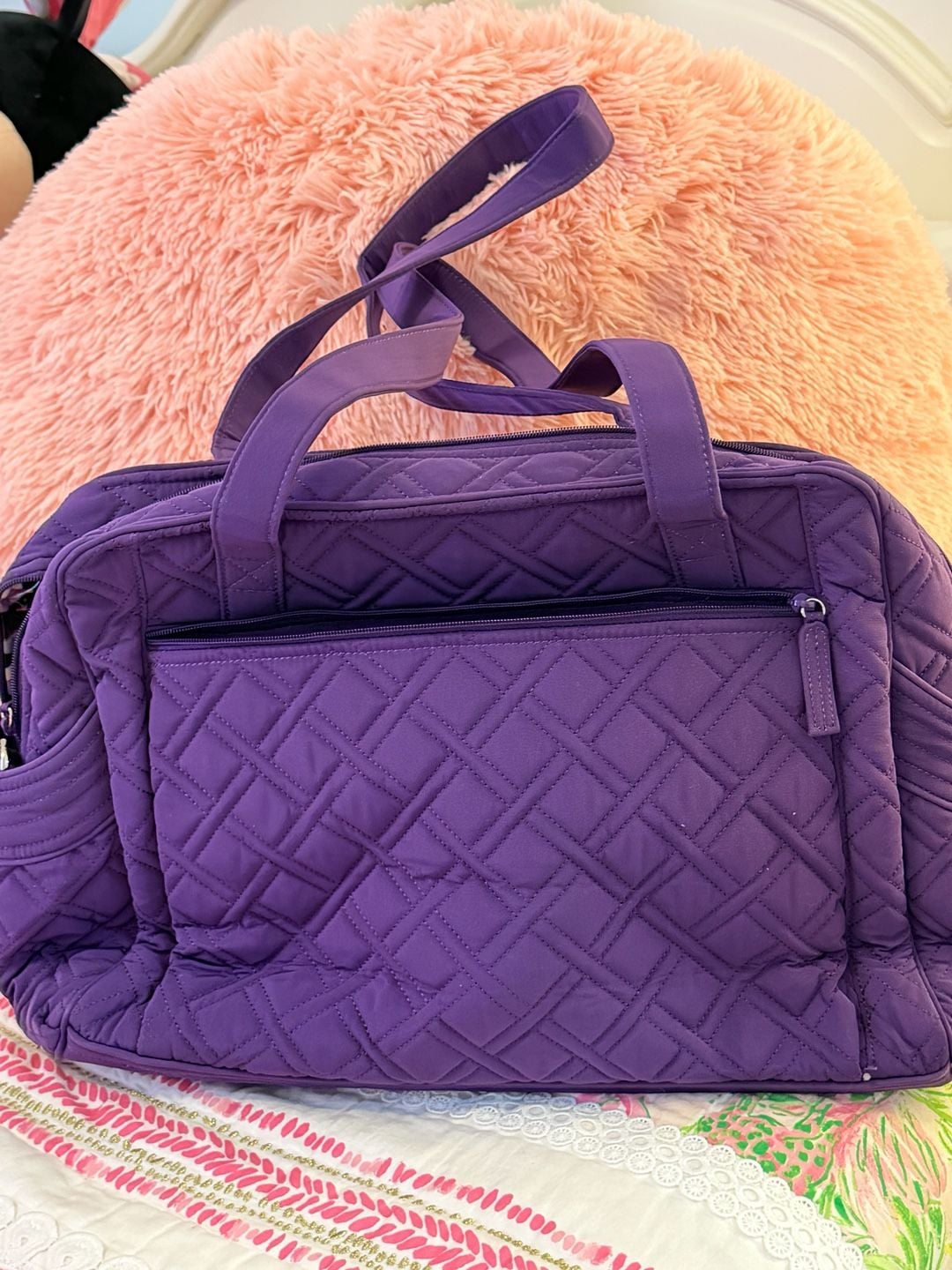 Vera Bradley Purple Quilted Microfiber Baby Bag Diaper Bag 5