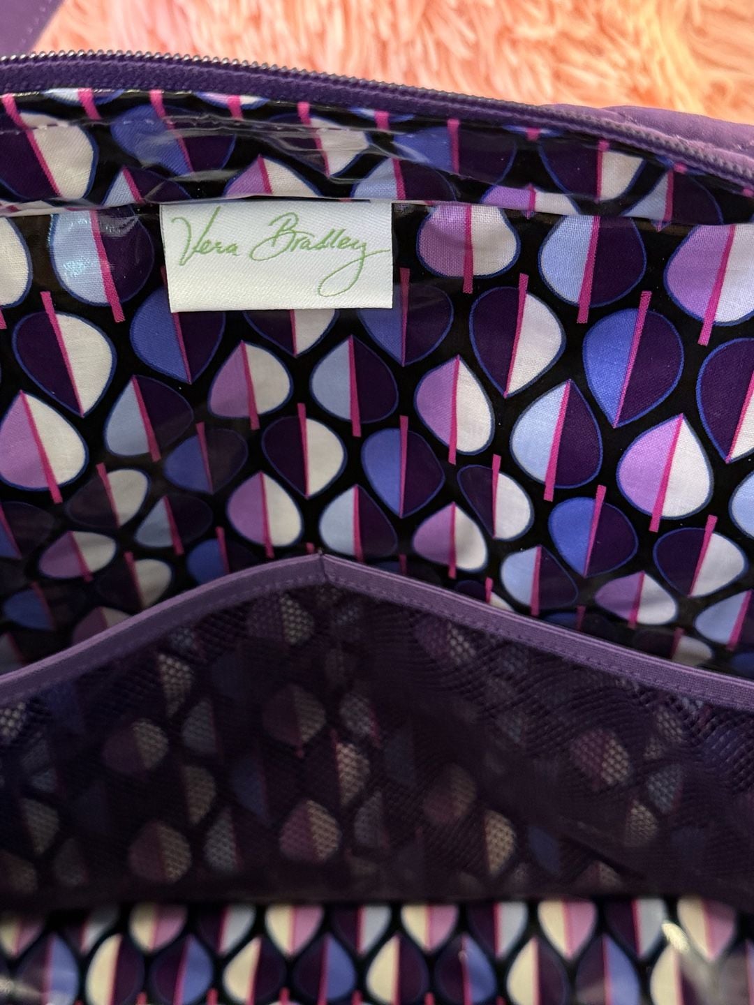 Vera Bradley Purple Quilted Microfiber Baby Bag Diaper Bag 7