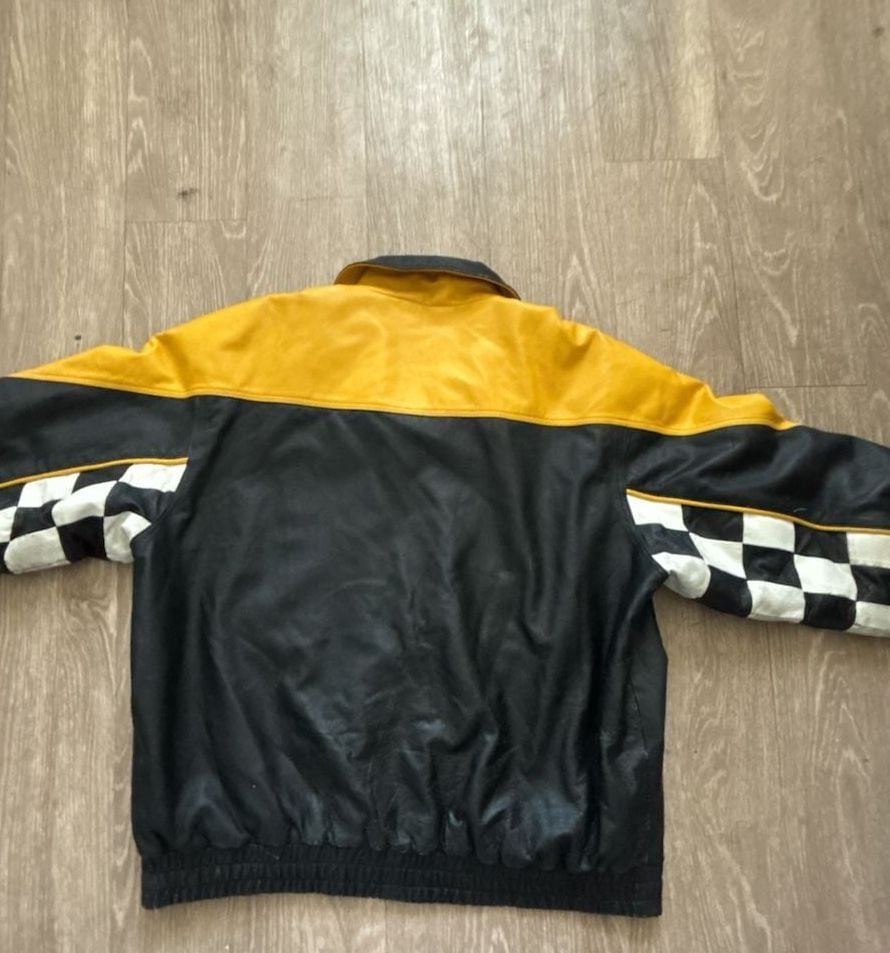 Burk's Bay Car Crafters Collision Repair Vintage Leather Racing Jacket XL 4