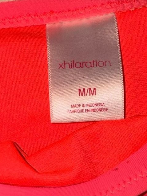Xhilaration Neon Orange Ruffle Flounce Bikini and multi-strap Swimsuit medium 3