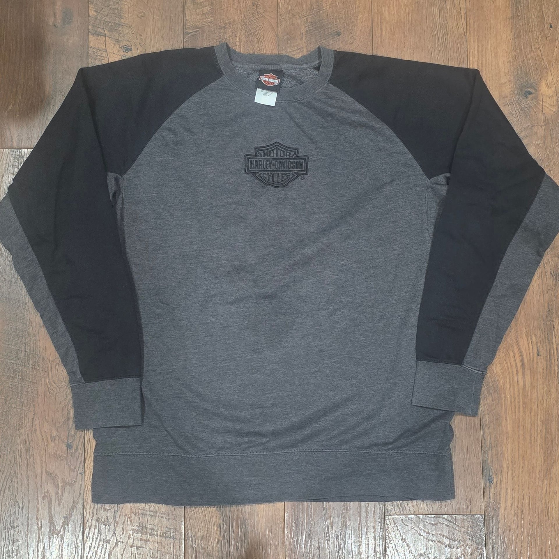 Harley-Davidson Garden State Morris Plains NJ Colorblock Sweatshirt Grey Black Men's XL 2