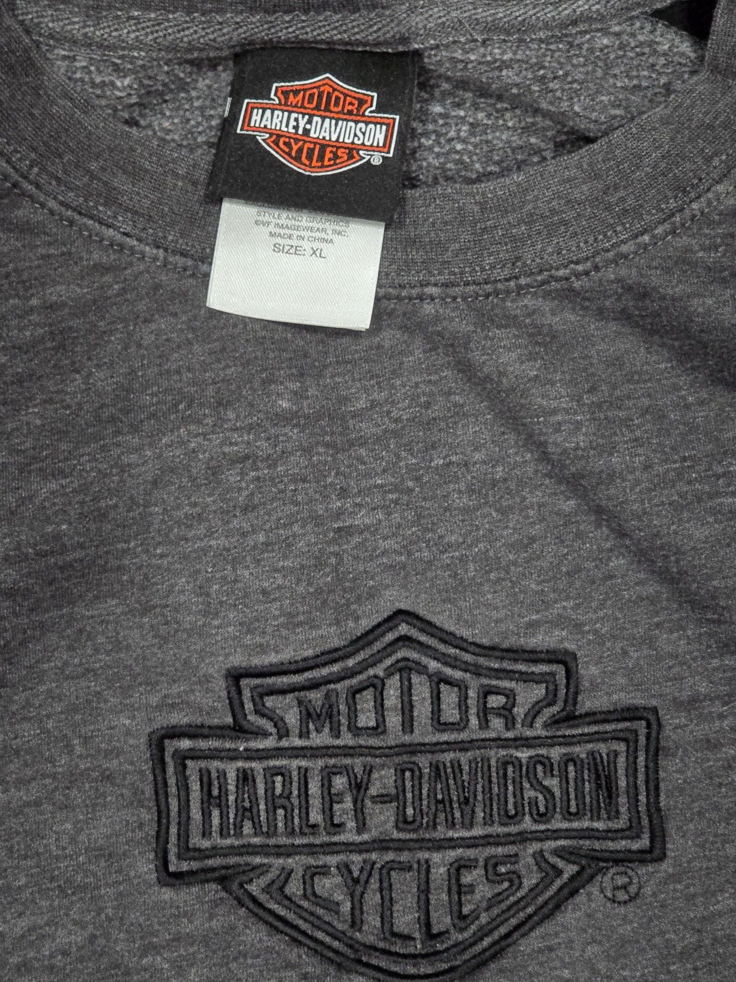 Harley-Davidson Garden State Morris Plains NJ Colorblock Sweatshirt Grey Black Men's XL 3
