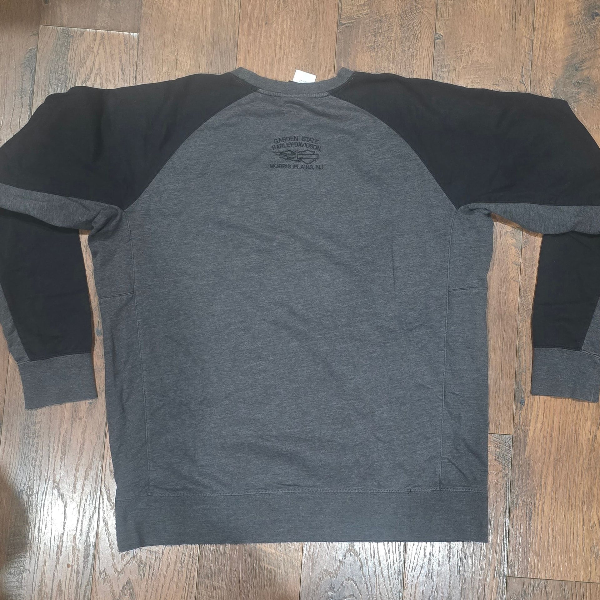 Harley-Davidson Garden State Morris Plains NJ Colorblock Sweatshirt Grey Black Men's XL 6