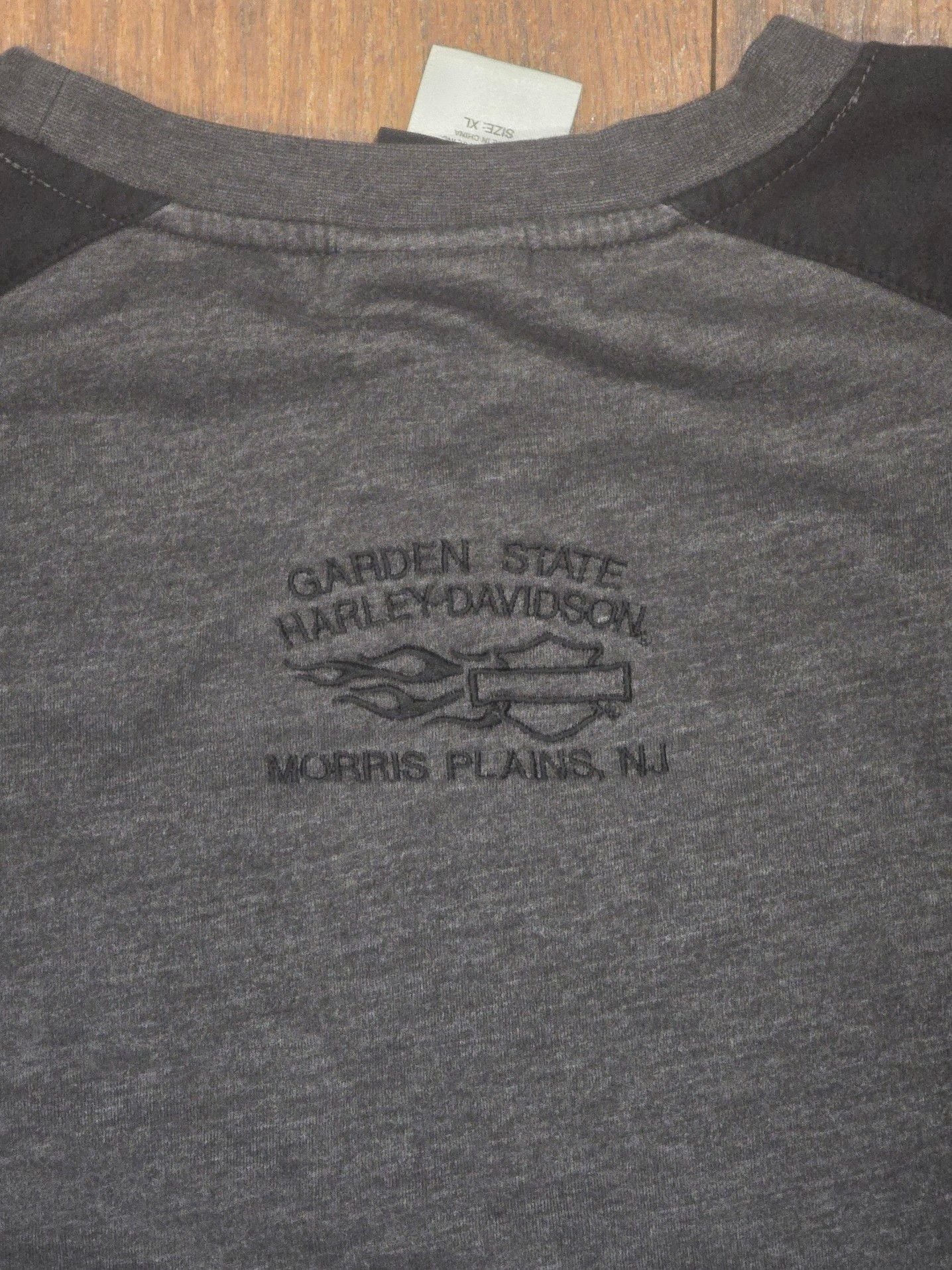 Harley-Davidson Garden State Morris Plains NJ Colorblock Sweatshirt Grey Black Men's XL 7