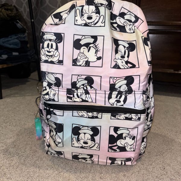 Disney Minnie Mouse Bioworld Pink Rainbow Expressions Backpack