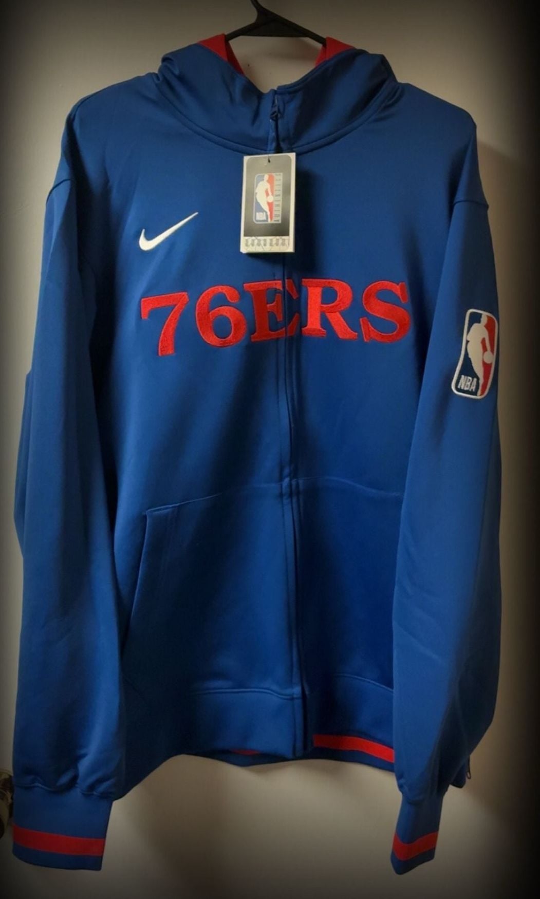 Nike NBA Philadelphia 76ers Dri-FIT Full-Zip Hoodie Royal Blue XL 2