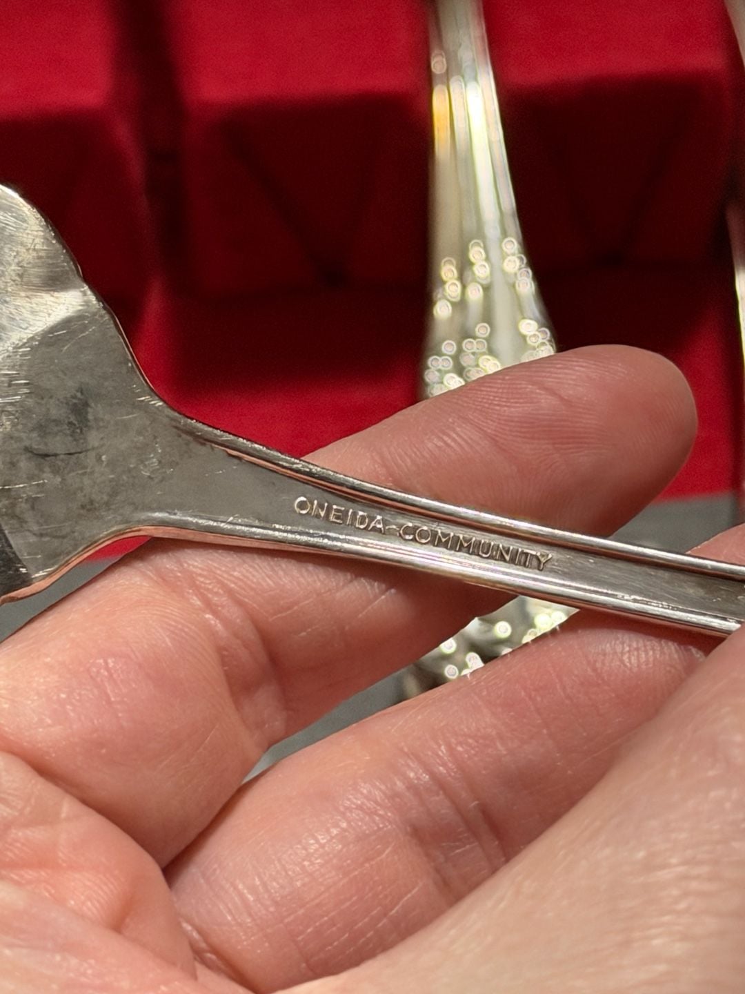 Oneida Community Affection Silverplate Flatware Set with Wooden Box 8