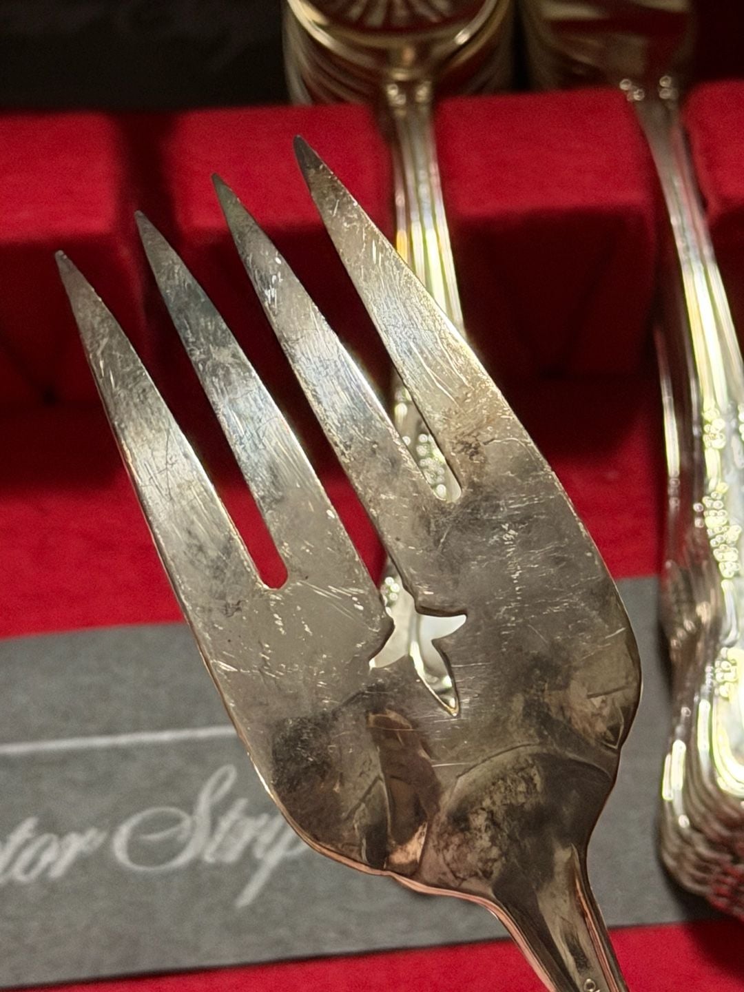 Oneida Community Affection Silverplate Flatware Set with Wooden Box 9