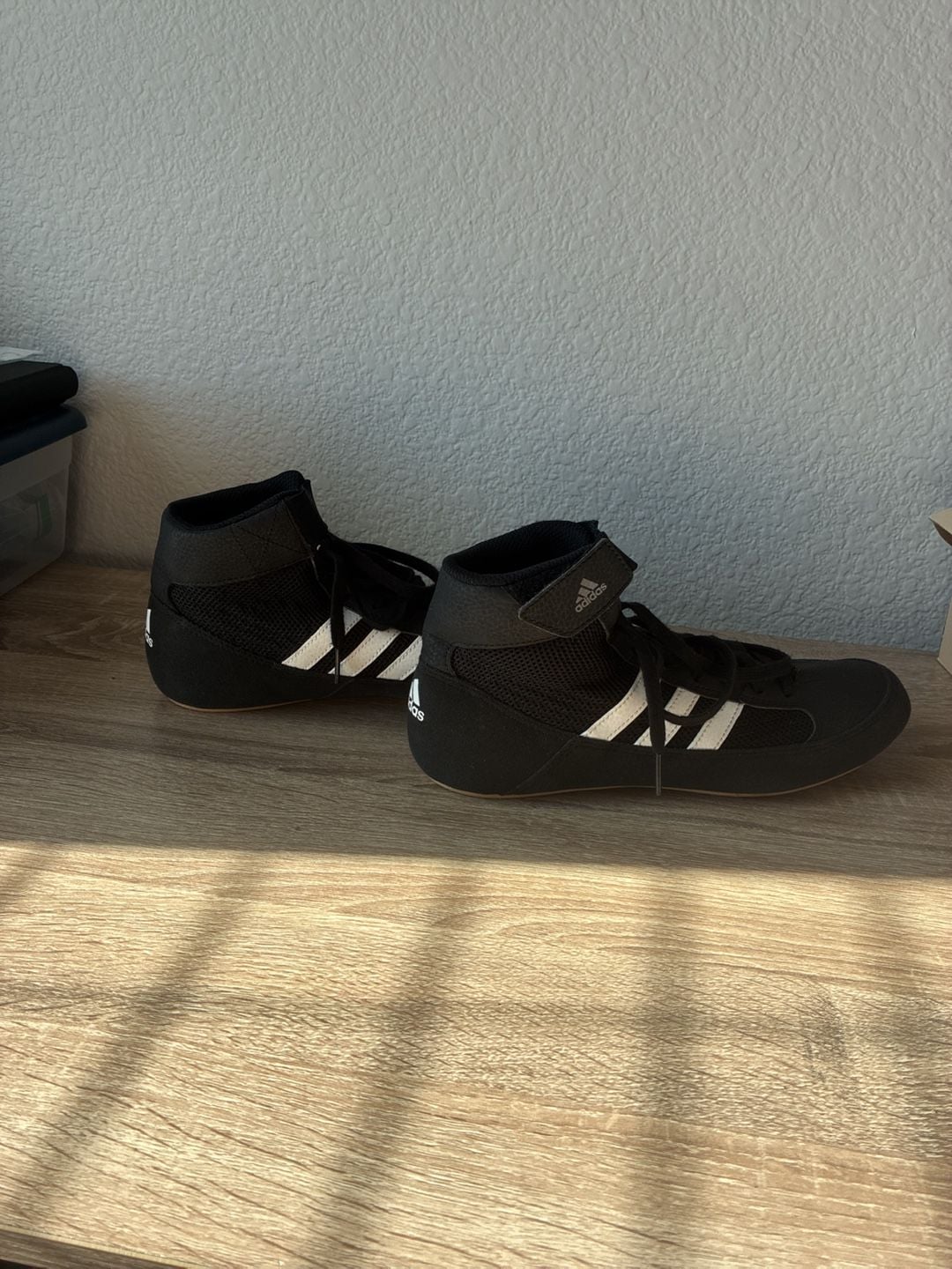 Adidas HVC 2 Black White Wrestling Boxing Shoes AQ3325 Men’s 7.5 6