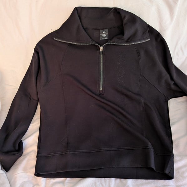 Danskin Women's Black Half Zip Pullover Sweater Size L