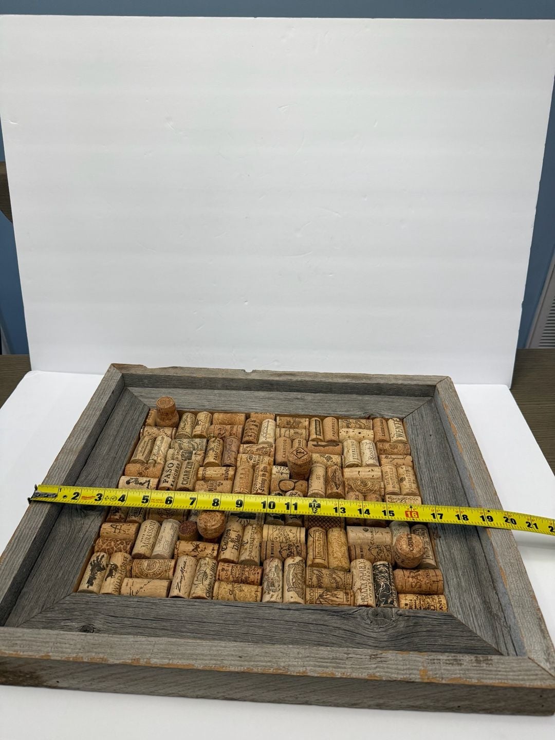 Handcrafted Wine Cork Board in Reclaimed Wood Frame 8