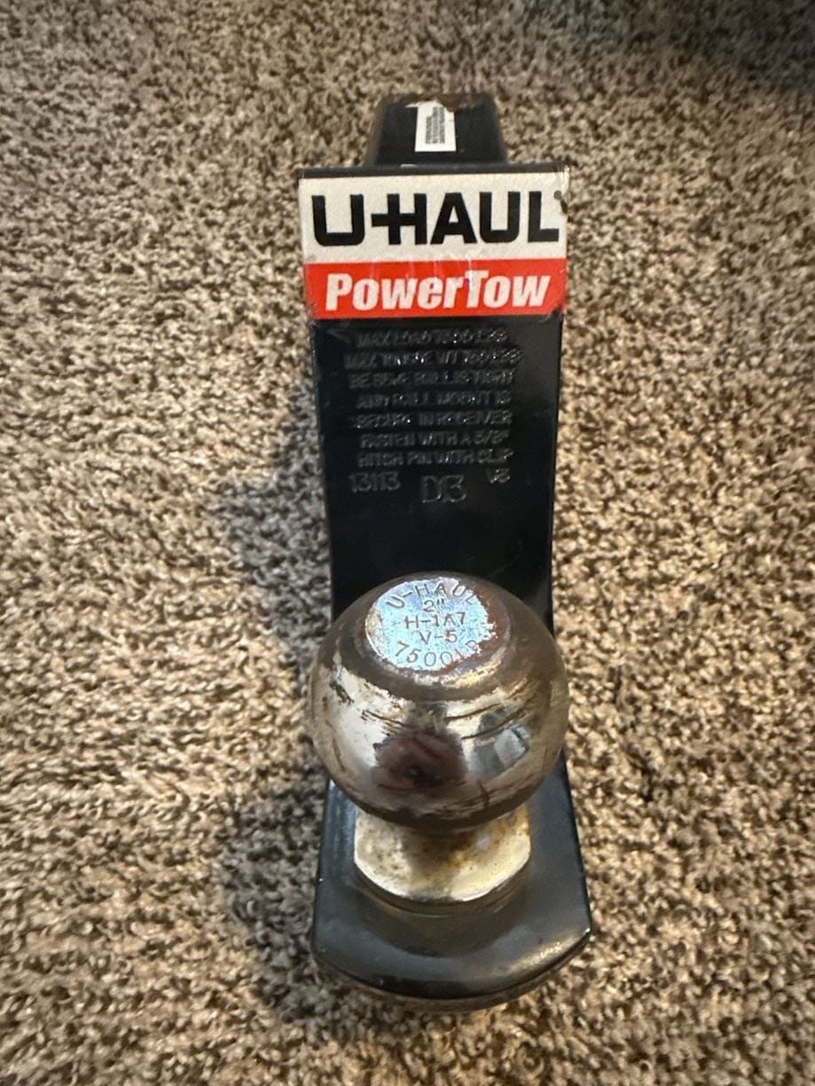 U-Haul Power Tow Starter Kit 2 1/4" Drop Ball Mount & 2" Ball 7500 lb 1