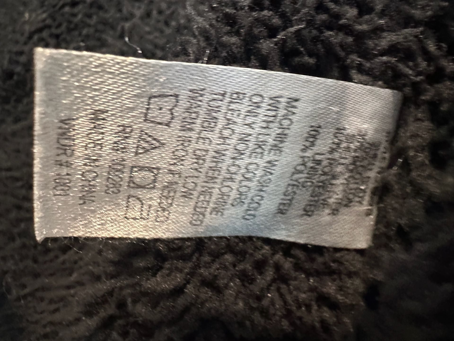 Vintage Havana Black Denim and Buffalo Plaid Sherpa Jacket with Raw Edge Cuffs 9