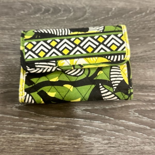 Vera Bradley Limeβs Up Tri Fold Wallet Green Yellow Black
