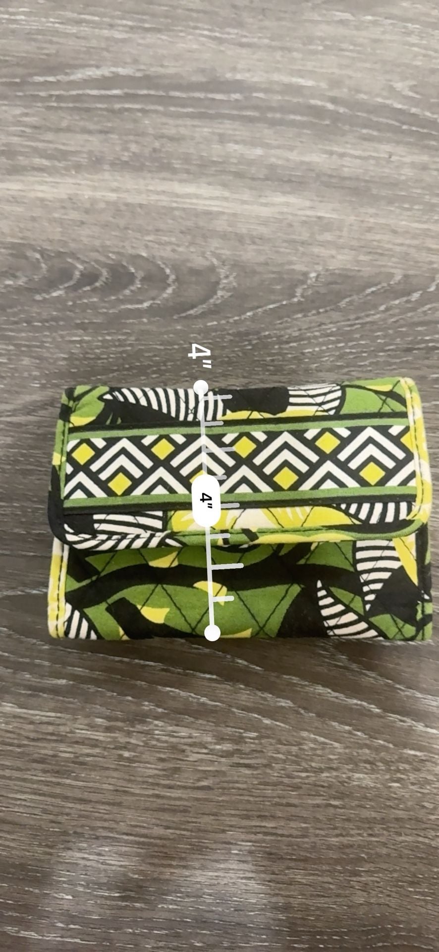 Vera Bradley Lime’s Up Tri Fold Wallet Green Yellow Black 7