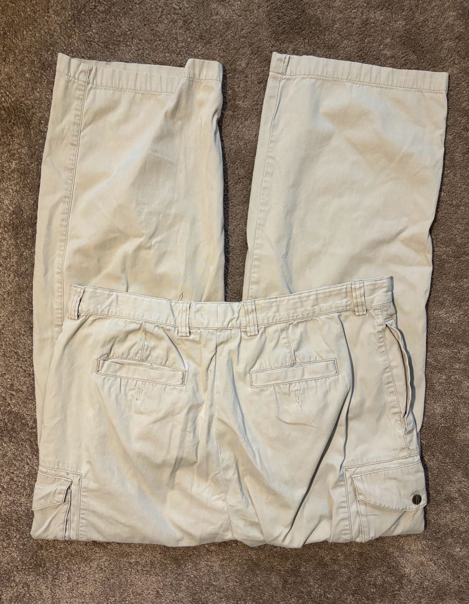 Tommy Bahama Relax Cargo Pants Mens 40x32 Khaki Cotton Map Lined Pockets 8
