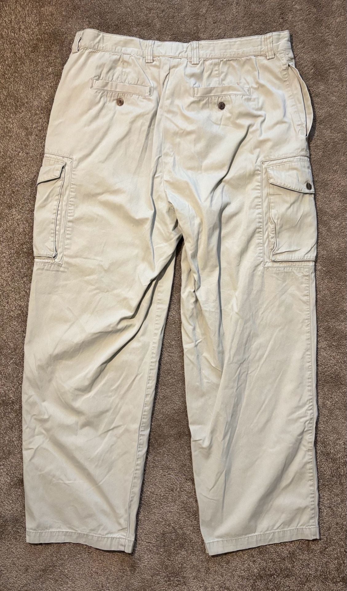 Tommy Bahama Relax Cargo Pants Mens 40x32 Khaki Cotton Map Lined Pockets 9