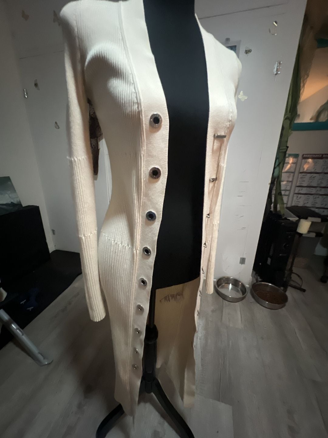 Dion Lee Ivory Ribbed Knit Sweater Dress 3